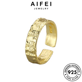 AIFEI JEWELRY ง่ายไม่สม่ำเสมอ แฟชั่น ผู้หญิง ต้นฉบับ แท้ แหวน เกาหลี ทอง 925 เครื่องประดับ เครื่องประดับ เงิน Silver R89