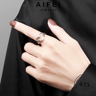 AIFEI JEWELRY 925 แหวน เครื่องประดับ ผู้หญิง แท้ เกาหลี เงิน เครื่องประดับ แฟชั่น Silver ต้นฉบับ หัวใจกลวงง่าย R94