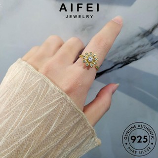 AIFEI JEWELRY มอยส์ซาไนท์ เครื่องประดับ Silver ผู้หญิง แท้ เงิน โกลด์ ไดมอนด์ เครื่องประดับ เกาหลี 925 เดซี่บุคลิกภาพ แหวน ต้นฉบับ แฟชั่น R57