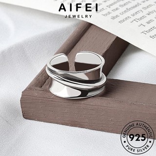 AIFEI JEWELRY ผู้หญิง แท้ มันวาวเรียบง่าย เกาหลี เครื่องประดับ เครื่องประดับ เงิน แหวน ต้นฉบับ Silver 925 แฟชั่น R115