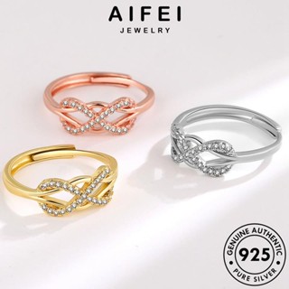 AIFEI JEWELRY เกาหลี ผู้หญิง สานสัมพันธ์8 เงิน แหวน เครื่องประดับ เครื่องประดับ Silver ต้นฉบับ 925 โกลด์ แฟชั่น ไดมอนด์ แท้ มอยส์ซาไนท์ R125