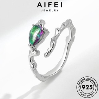 AIFEI JEWELRY 925 ผู้หญิง แฟชั่น เครื่องประดับ ต้นฉบับ เครื่องประดับ เงิน มอยส์ซาไนท์ไดมอนด์ แหวน Silver บุคลิกไม่ปกติ แท้ เกาหลี R316