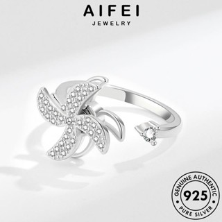 AIFEI JEWELRY แท้ แฟชั่น แหวน ผู้หญิง ไดมอนด์ กังหันลมที่สร้างสรรค์ มอยส์ซาไนท์ โกลด์ ต้นฉบับ เกาหลี เครื่องประดับ 925 เครื่องประดับ Silver เงิน R327