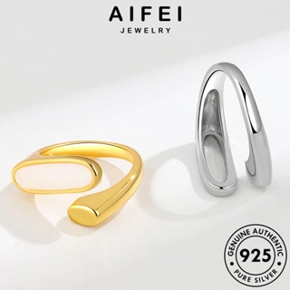 AIFEI JEWELRY แหวน แท้ เกาหลี Silver เครื่องประดับ ผู้หญิง 925 แฟชั่น เครื่องประดับ ต้นฉบับ เงิน เรขาคณิตอารมณ์ ทอง R335