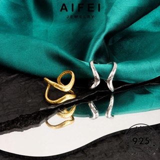 AIFEI JEWELRY ทอง เครื่องประดับ แฟชั่น เกาหลี เส้นไม่สม่ำเสมอ ผู้หญิง ต้นฉบับ เงิน Silver แท้ 925 แหวน เครื่องประดับ R393