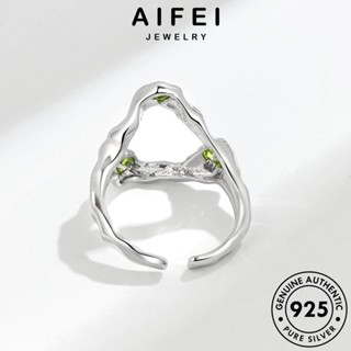 AIFEI JEWELRY แท้ Silver เงิน แฟชั่น แหวน 925 เกาหลี ต้นฉบับ มรกต เครื่องประดับ ผู้หญิง เครื่องประดับ ลาวาขั้นสูง R519