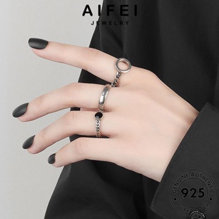 AIFEI JEWELRY เงิน วินเทจ แหวน ต้นฉบับ ผู้หญิง เครื่องประดับ แฟชั่น 925 เครื่องประดับ แท้ เกาหลี Silver R477