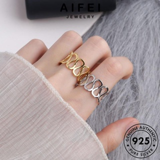 AIFEI JEWELRY ทอง เกาหลี แหวน กลวงง่าย แท้ เครื่องประดับ แฟชั่น ผู้หญิง 925 เครื่องประดับ ต้นฉบับ Silver เงิน R482