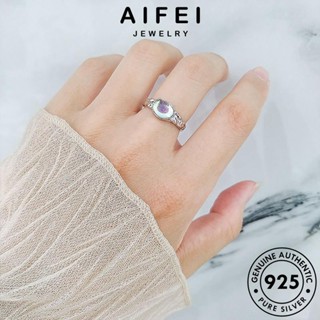 AIFEI JEWELRY เรียบง่าย แฟชั่น เงิน เครื่องประดับ เกาหลี แหวน ผู้หญิง มูนสโตน เครื่องประดับ 925 ต้นฉบับ แท้ Silver R532