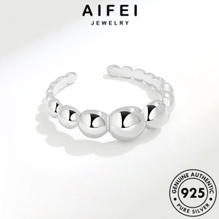 AIFEI JEWELRY 925 ต้นฉบับ ผู้หญิง เครื่องประดับ เกาหลี แหวน เงิน ลูกปัดรูปทรงเรขาคณิต ทอง แฟชั่น Silver แท้ เครื่องประดับ R533