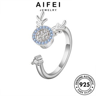 AIFEI JEWELRY เครื่องประดับ ทองไพลิน เครื่องประดับ ผู้หญิง แท้ เกาหลี เงิน ต้นฉบับ Silver 925 แฟชั่น กวางบุคลิกภาพ แหวน R541