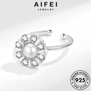 AIFEI JEWELRY แท้ การหมุนของอารมณ์ เครื่องประดับ เกาหลี แฟชั่น 925 ผู้หญิง ไข่มุกทอง เครื่องประดับ เงิน แหวน Silver ต้นฉบับ R543