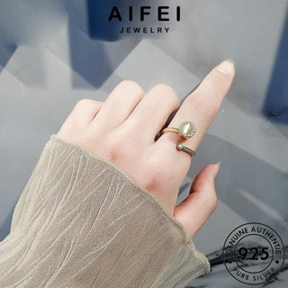 AIFEI JEWELRY ผู้หญิง 925 เงิน เครื่องประดับ แหวน แท้ เกาหลี Silver เครื่องประดับ มูนสโตนโกลด์ แฟชั่น ต้นฉบับ อารมณ์ R556