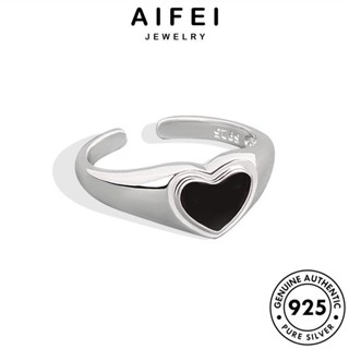 AIFEI JEWELRY ความรักที่เรียบง่าย แบล็คไดมอนด์ ต้นฉบับ แท้ ออบซิเดียนโกลด์ เครื่องประดับ เกาหลี แฟชั่น Silver แหวน เครื่องประดับ ผู้หญิง เงิน 925 R680