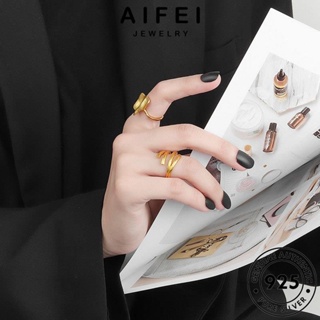 AIFEI JEWELRY เกาหลี เงิน ง่ายไม่สม่ำเสมอ แท้ 925 ผู้หญิง แฟชั่น Silver เครื่องประดับ เครื่องประดับ ต้นฉบับ ทอง แหวน R700