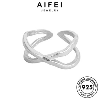 AIFEI JEWELRY ต้นฉบับ 925 แฟชั่น แหวน เครื่องประดับ ไม้กางเขนที่สง่างาม แท้ Silver เกาหลี เครื่องประดับ ผู้หญิง ทอง เงิน R701