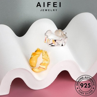 AIFEI JEWELRY ต้นฉบับ ทอง 925 แหวน เครื่องประดับ แฟชั่น ผู้หญิง แท้ พื้นผิวที่เรียบง่าย Silver เครื่องประดับ เงิน เกาหลี R683