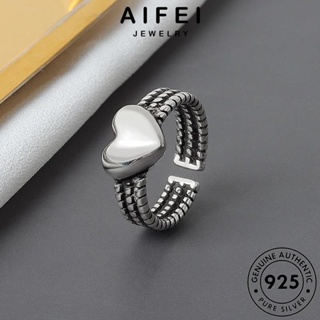 AIFEI JEWELRY Silver เครื่องประดับ ต้นฉบับ 925 แหวน แท้ ผู้หญิง หัวใจย้อนยุค เกาหลี เงิน แฟชั่น เครื่องประดับ R686