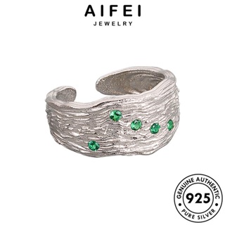 AIFEI JEWELRY ผู้หญิง ต้นฉบับ พื้นผิวบุคลิกภาพ 925 ทองมรกต เงิน Silver เครื่องประดับ แฟชั่น เครื่องประดับ เกาหลี แท้ แหวน R689