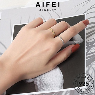 AIFEI JEWELRY แท้ ต้นฉบับ เงิน เครื่องประดับ ทอง Silver บิดง่าย 925 แฟชั่น แหวน ผู้หญิง เกาหลี เครื่องประดับ R733