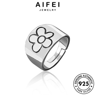 AIFEI JEWELRY แหวน 925 เงิน แฟชั่น เกาหลี เครื่องประดับ ต้นฉบับ ดอกไม้ย้อนยุค Silver ทอง แท้ เครื่องประดับ ผู้หญิง R740