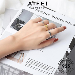 AIFEI JEWELRY เงิน Silver ทอง เครื่องประดับ แฟชั่น 925 บิดย้อนยุค ผู้หญิง เครื่องประดับ แท้ ต้นฉบับ เกาหลี แหวน R741