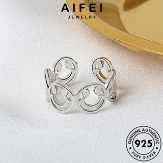 AIFEI JEWELRY เงิน เกาหลี ทอง ต้นฉบับ แท้ อารมณ์ยิ้ม Silver 925 ผู้หญิง แฟชั่น เครื่องประดับ เครื่องประดับ แหวน R744