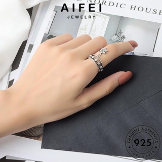 AIFEI JEWELRY 925 ผู้หญิง Silver เครื่องประดับ รูปหกเหลี่ยมบุคลิกภาพ เครื่องประดับ เงิน ต้นฉบับ แท้ แฟชั่น เกาหลี แหวน R751