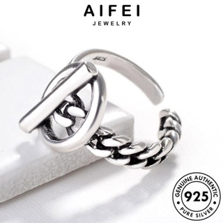 AIFEI JEWELRY ผู้หญิง 925 แหวน เกาหลี เงิน เครื่องประดับ ต้นฉบับ เครื่องประดับ วินเทจ แฟชั่น แท้ Silver R755