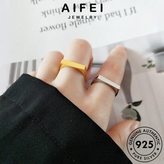 AIFEI JEWELRY เครื่องประดับ ผู้หญิง Silver ทอง 925 เกาหลี ต้นฉบับ เงิน เครื่องประดับ แท้ จัตุรัสแฟชั่น แหวน แฟชั่น R761