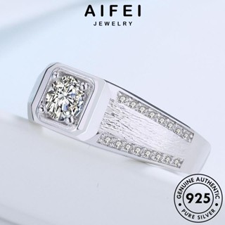 AIFEI JEWELRY เกาหลี มอยส์ซาไนท์ ต้นฉบับ ผู้ชาย เงิน ไดมอนด์ แฟชั่น Silver 925 แท้ โกลด์ เครื่องประดับ แหวน เครื่องประดับ เรียบง่าย R772