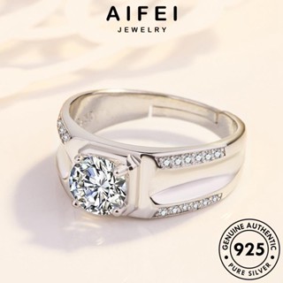 AIFEI JEWELRY เกาหลี แฟชั่น แหวน 925 ต้นฉบับ เงิน ไดมอนด์ บุคลิกภาพ โกลด์ เครื่องประดับ Silver มอยส์ซาไนท์ แท้ เครื่องประดับ ผู้ชาย R816