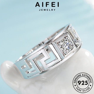 AIFEI JEWELRY เกาหลี ต้นฉบับ เครื่องประดับ 925 เงิน ผู้ชาย แฟชั่น มอยส์ซาไนท์ แหวน แฟชั่น เครื่องประดับ ไดมอนด์ Silver แท้ โกลด์ R835