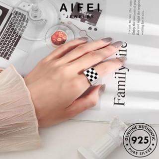 AIFEI JEWELRY เครื่องประดับ แหวน Silver เกาหลี ต้นฉบับ เครื่องประดับ แท้ ผู้หญิง กระดานหมากรุกแฟชั่น เงิน 925 แฟชั่น R1070