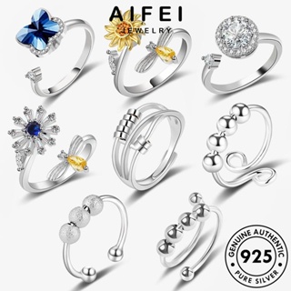 AIFEI JEWELRY 925 เงิน Silver แฟชั่น แท้ ต้นฉบับ เครื่องประดับ แหวน มอยส์ซาไนท์ไดมอนด์ ผู้หญิง เกาหลี ผึ้ง เครื่องประดับ R990