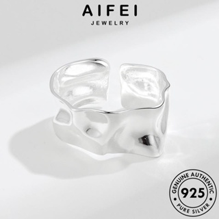 AIFEI JEWELRY ผู้หญิง Silver เครื่องประดับ เงิน แท้ 925 เครื่องประดับ ทอง เกาหลี แฟชั่น แหวน ต้นฉบับ รูปทรงเรขาคณิตที่ไม่สม่ำเสมอ R1014