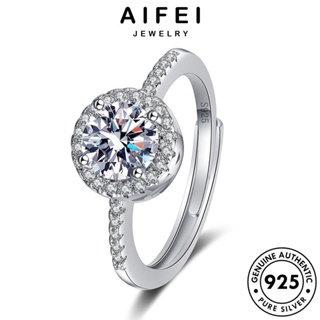 AIFEI JEWELRY ทะเลแห่งดวงดาว เครื่องประดับ เครื่องประดับ แหวน ต้นฉบับ เงิน แฟชั่น ผู้หญิง เกาหลี 925 แท้ Silver มอยส์ซาไนท์ไดมอนด์ R1057