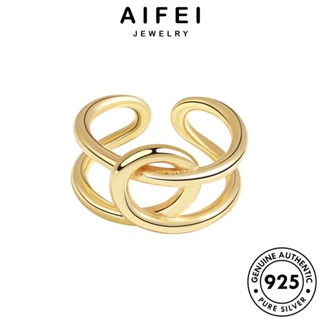 AIFEI JEWELRY ทอง แฟชั่น เครื่องประดับ แท้ เงิน เกาหลี Silver เส้นใหญ่บุคลิกภาพ เครื่องประดับ ผู้หญิง ต้นฉบับ แหวน 925 R1095