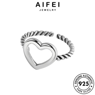 AIFEI JEWELRY เครื่องประดับ แหวน 925 ต้นฉบับ เงิน เกาหลี Silver ผู้หญิง เครื่องประดับ หัวใจย้อนยุค แฟชั่น แท้ R1131