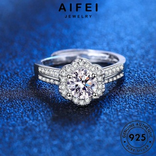 AIFEI JEWELRY Silver 925 ต้นฉบับ ผู้หญิง เครื่องประดับ ดอกไม้ แหวน เงิน แท้ เกาหลี เครื่องประดับ แฟชั่น มอยส์ซาไนท์ไดมอนด์ R1171