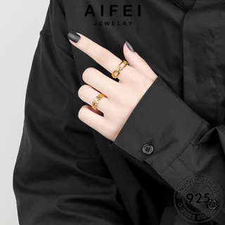 AIFEI JEWELRY เกาหลี แฟชั่น ต้นฉบับ ทอง เครื่องประดับ 925 เครื่องประดับ แท้ แหวน เงิน Silver ผู้หญิง ออกจาก R1178