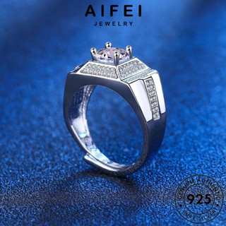 AIFEI JEWELRY ครอบงำ แหวน มอยส์ซาไนท์ไดมอนด์ 925 แท้ เงิน Silver ต้นฉบับ เกาหลี เครื่องประดับ เครื่องประดับ แฟชั่น ผู้ชาย R1139