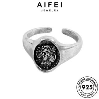 AIFEI JEWELRY แหวน แฟชั่น Silver ต้นฉบับ เครื่องประดับ พังก์ย้อนยุค แท้ เกาหลี ผู้หญิง เครื่องประดับ เงิน 925 R1191