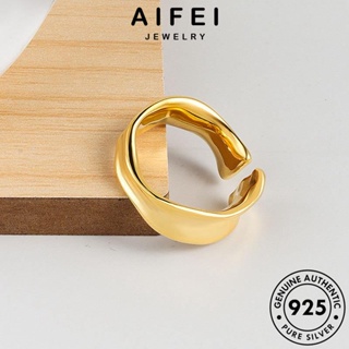 AIFEI JEWELRY ผู้หญิง เครื่องประดับ แหวน แฟชั่น ไม่สม่ำเสมอ แท้ เครื่องประดับ Silver ทอง 925 ต้นฉบับ เกาหลี เงิน R1196