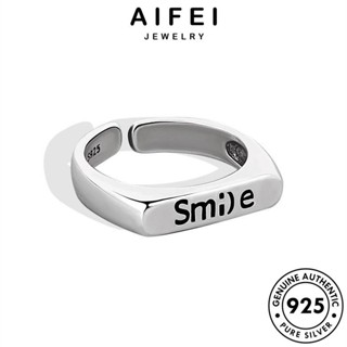 AIFEI JEWELRY เงิน แท้ เครื่องประดับ ต้นฉบับ แฟชั่น ตัวอักษรที่มีสไตล์ เครื่องประดับ Silver เกาหลี 925 แหวน ผู้หญิง R1200