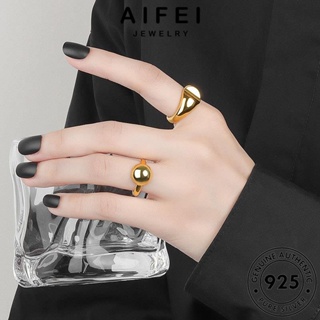 AIFEI JEWELRY ผู้หญิง เครื่องประดับ ทอง แหวน 925 แท้ เกาหลี เงิน เครื่องประดับ ต้นฉบับ ขั้นสูง แฟชั่น Silver R1201