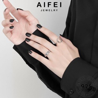 AIFEI JEWELRY ผู้หญิง แหวน ต้นฉบับ แท้ พังก์ เครื่องประดับ ทอง เครื่องประดับ แฟชั่น 925 เงิน Silver เกาหลี R1206