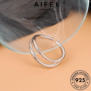 AIFEI JEWELRY เครื่องประดับ เครื่องประดับ ต้นฉบับ แฟชั่น แท้ Silver แหวน เส้นคู่ 925 ผู้หญิง เกาหลี เงิน ทอง R1222