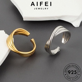 AIFEI JEWELRY Silver เครื่องประดับ บิดส่วนบุคคล แฟชั่น ต้นฉบับ ผู้หญิง แหวน แท้ 925 เครื่องประดับ เกาหลี เงิน ทอง R1224