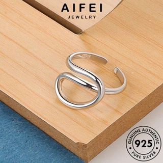 AIFEI JEWELRY แหวน แท้ Silver รูปทรงเรขาคณิตที่เรียบง่าย เครื่องประดับ ผู้หญิง เกาหลี แฟชั่น ต้นฉบับ เครื่องประดับ 925 ทอง เงิน R1226